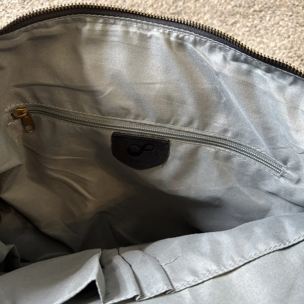Soaeon Duffle Bag Waterproof‎ Canvas With Genuine Leather